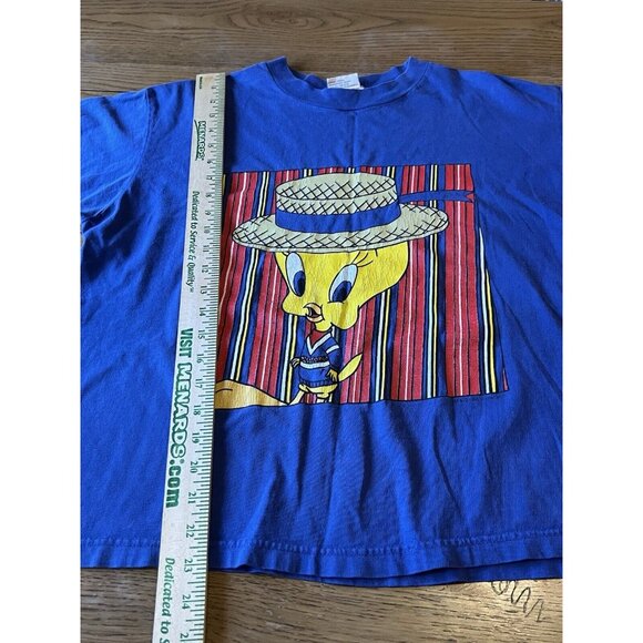 Tweety Bird T Shirt‎ Thats All Folks 1993 Size Measured Cartoon Classic Medium - Picture 4 of 11